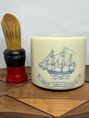 Vintage Old Spice Shaving Mug & Brush Set Ship Friendship Shulton EverReady 200R